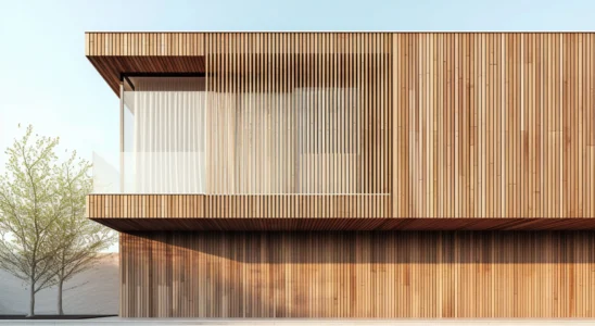 Painéis Breeze de madeira em fachada de casa
