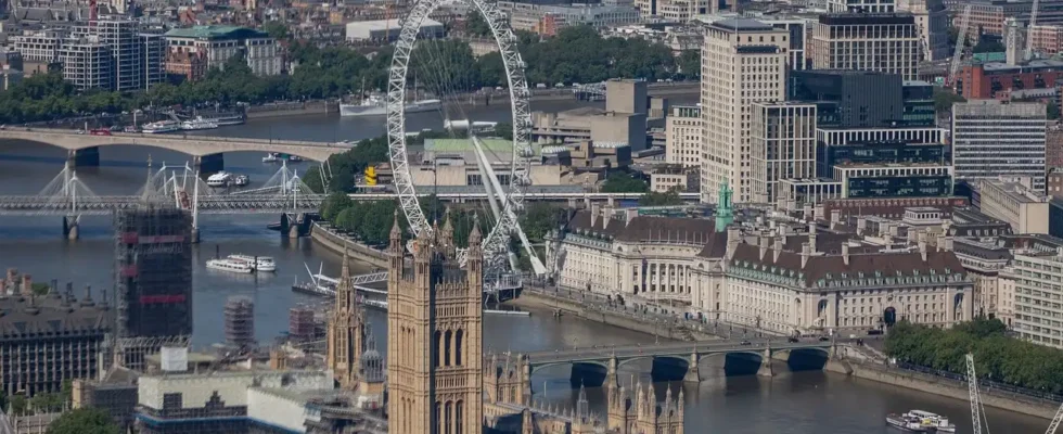 Vista aérea de Londres - Arquitetura de Londres