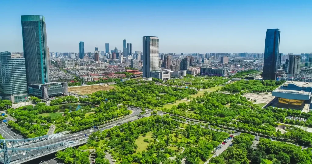 Paisagem Urbana da cidade Wuxi na China
