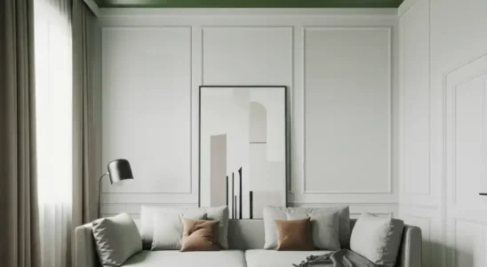 Teto Vibrante - sala com teto verde