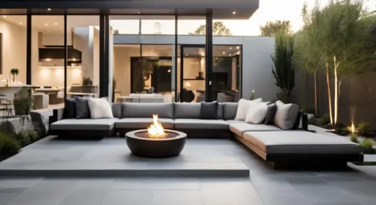 decoração de área externa