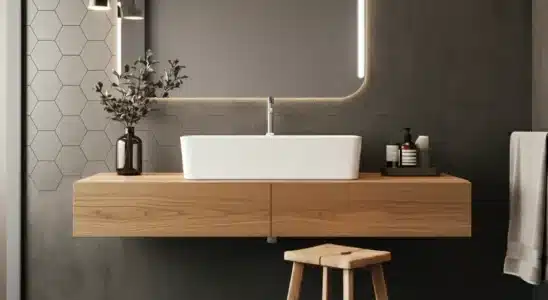 Revestimentos Hexagonais no banheiro