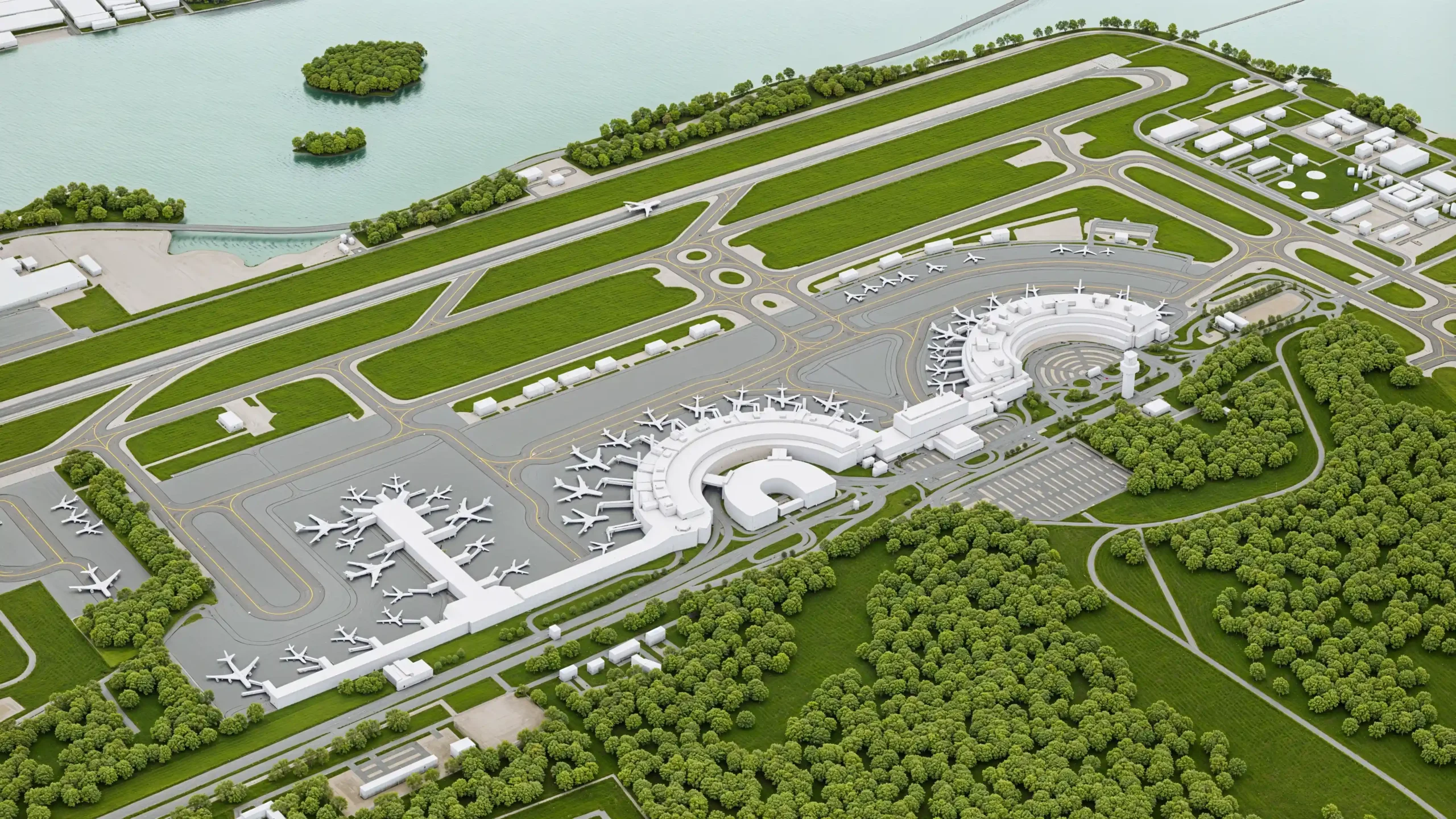 Perspectiva Estilo Maquete Real - Projeto Interno de Sinalização - RJ/ BRA | Hábil Design/ Rio Galeão