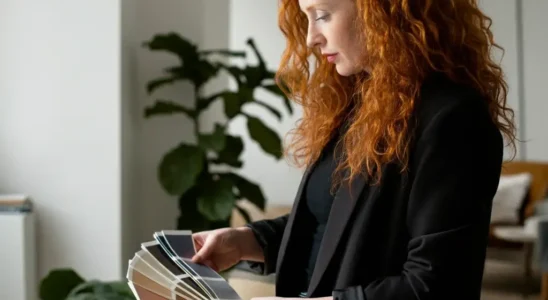 Designer escolhendo cores