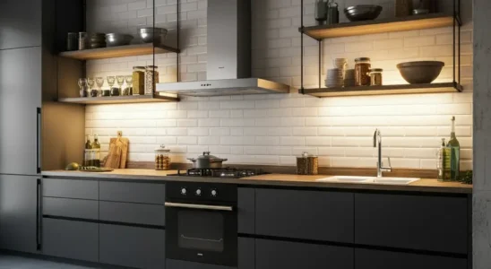 Prateleiras Industriais em cozinha